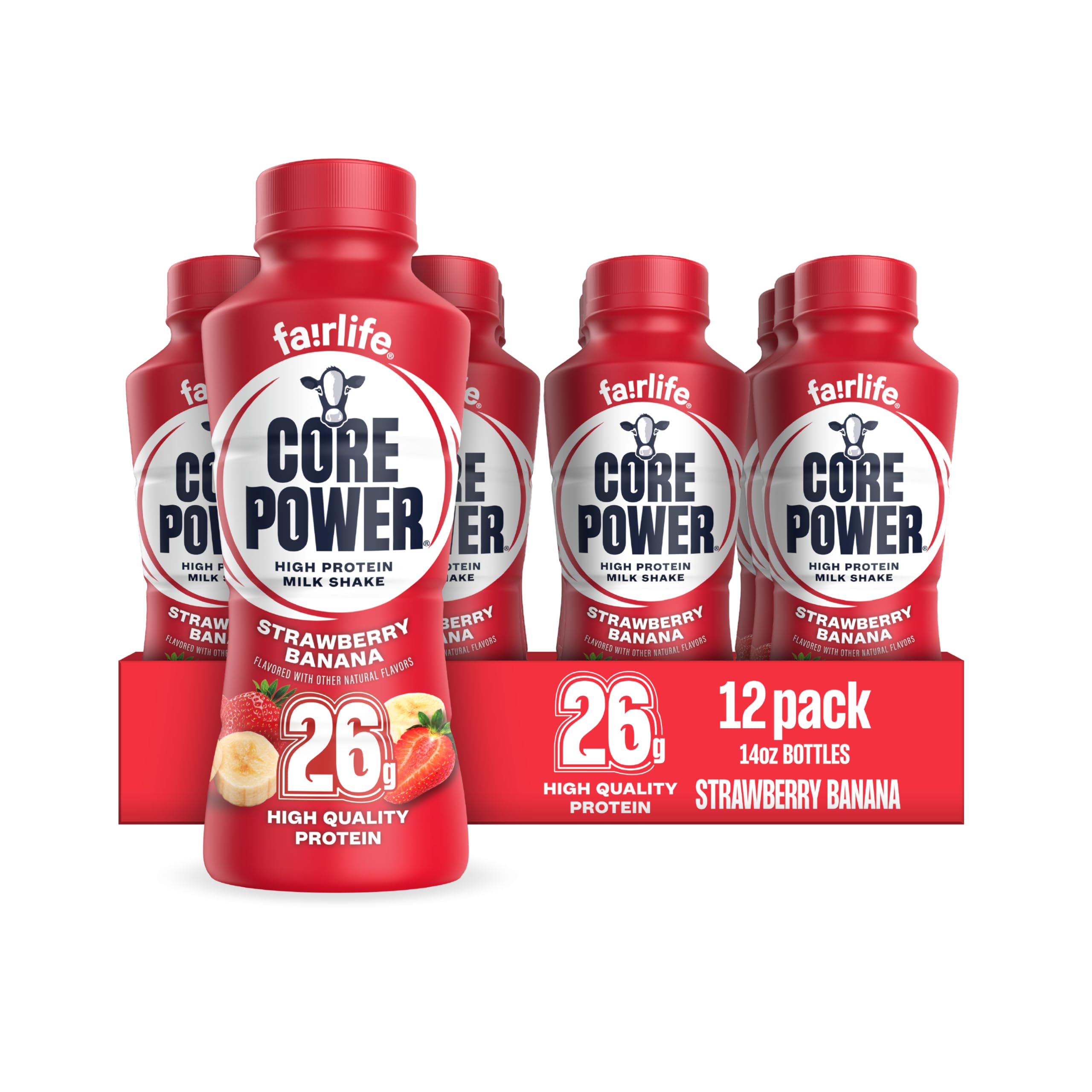 Core Power 26g高蛋白奶昔 草莓香蕉味 运动恢复 12瓶