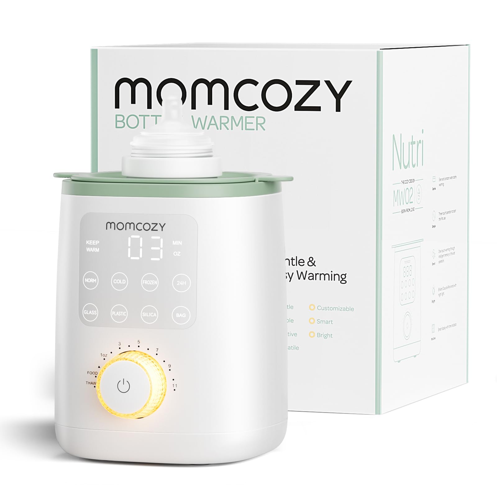 Momcozy婴儿奶瓶加热器 快速加热保留营养 夜灯一键操作 新生儿必备礼物