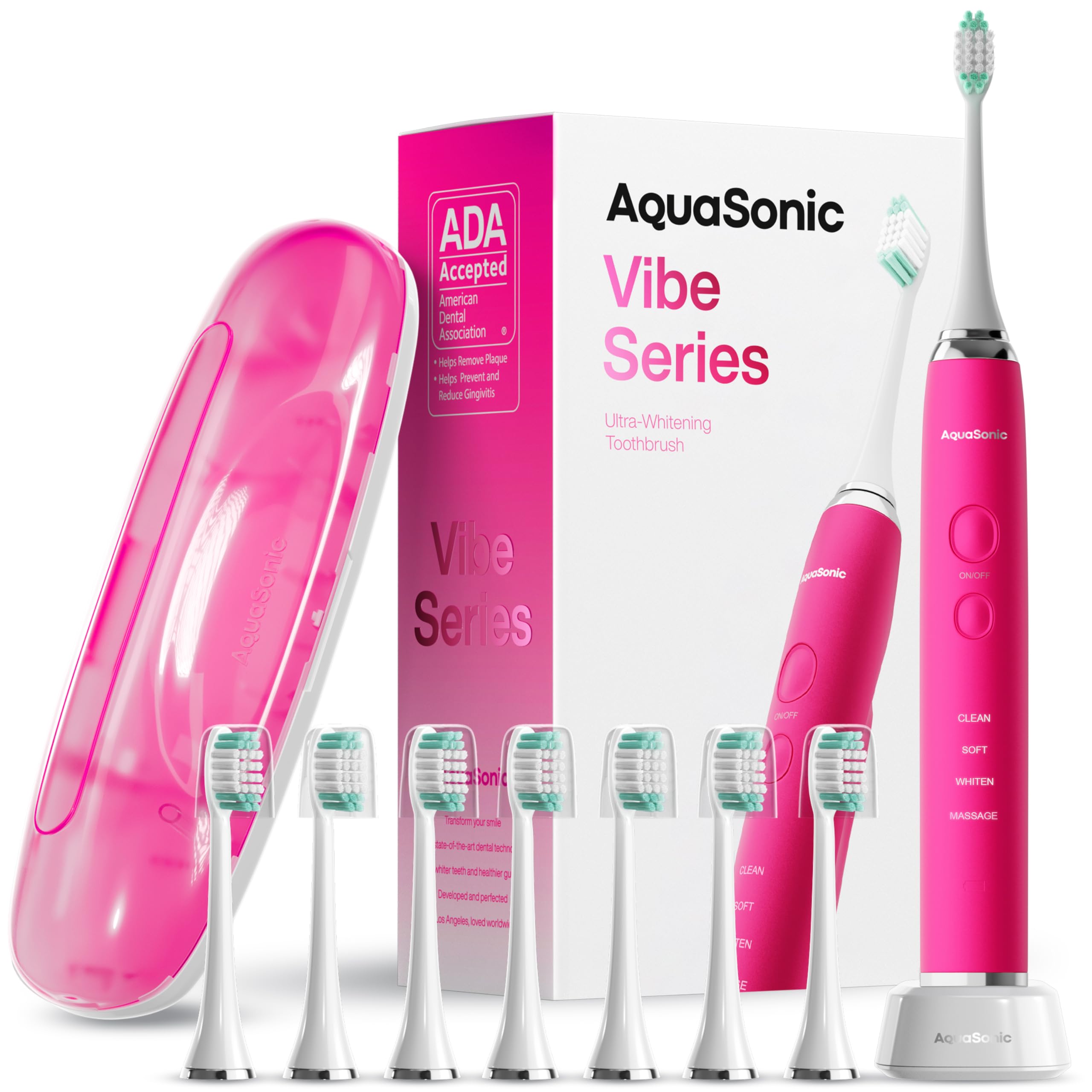 Aquasonic 威泊系列声波电动牙刷 美白款 粉色