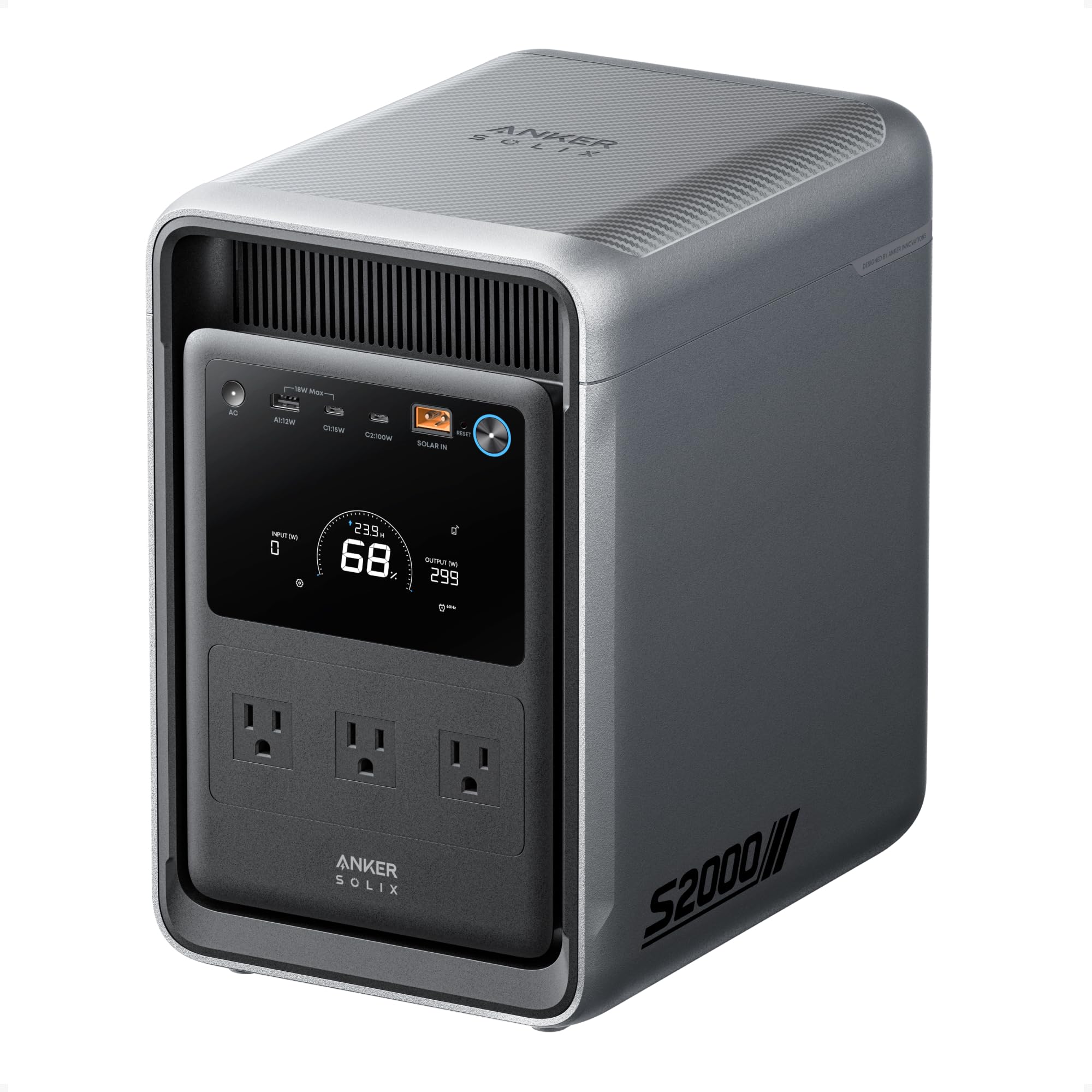 Anker SOLIX S2000 户外移动电源 2010Wh储能 1500W大功率家用应急露营储能电站