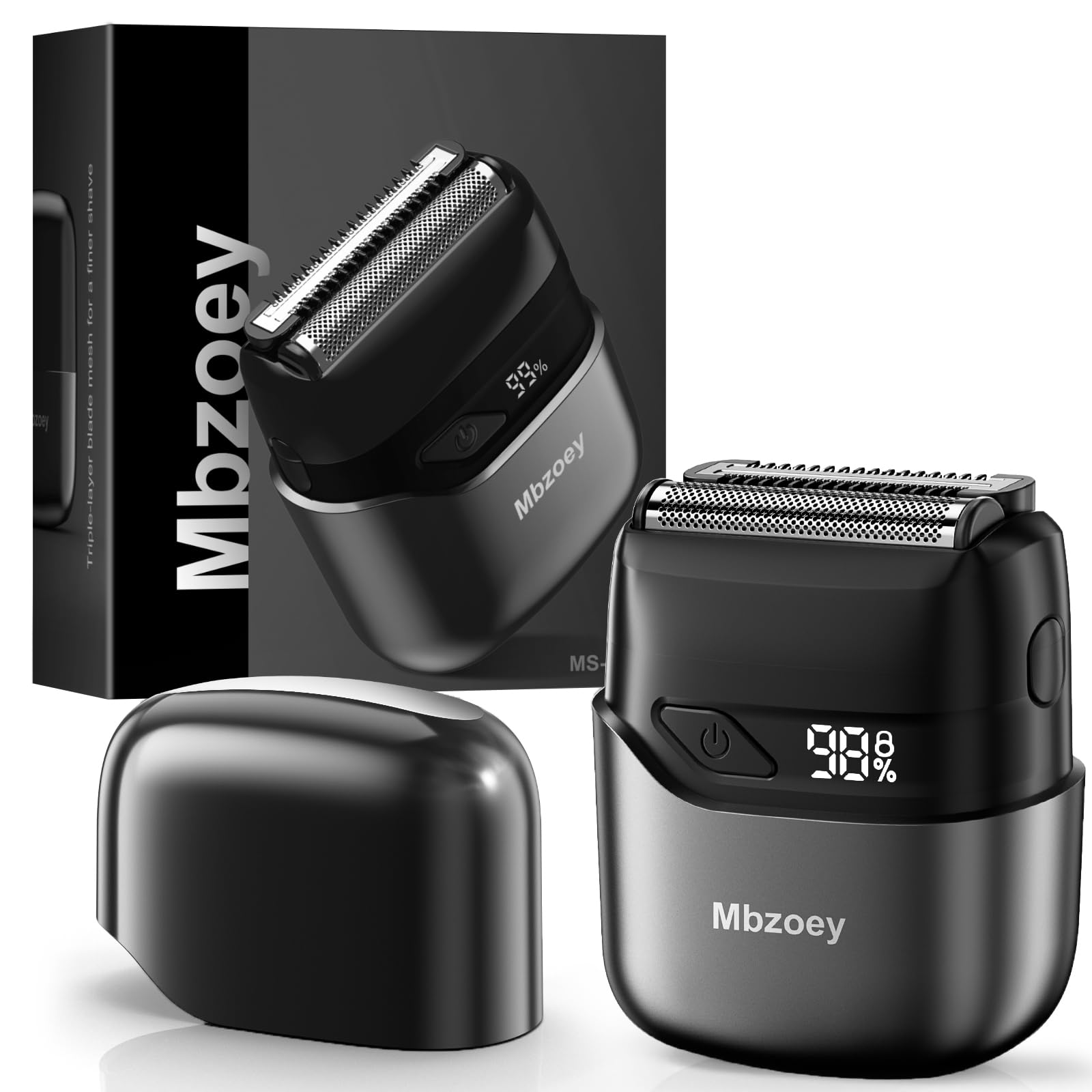 Mbzoey 男士迷你电动剃须刀便携式防水USB快充父亲节礼物