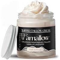 Amallow 100%草饲牛油身体乳面霜 4 FL. oz. 香草薰衣草味 天然滋润保湿