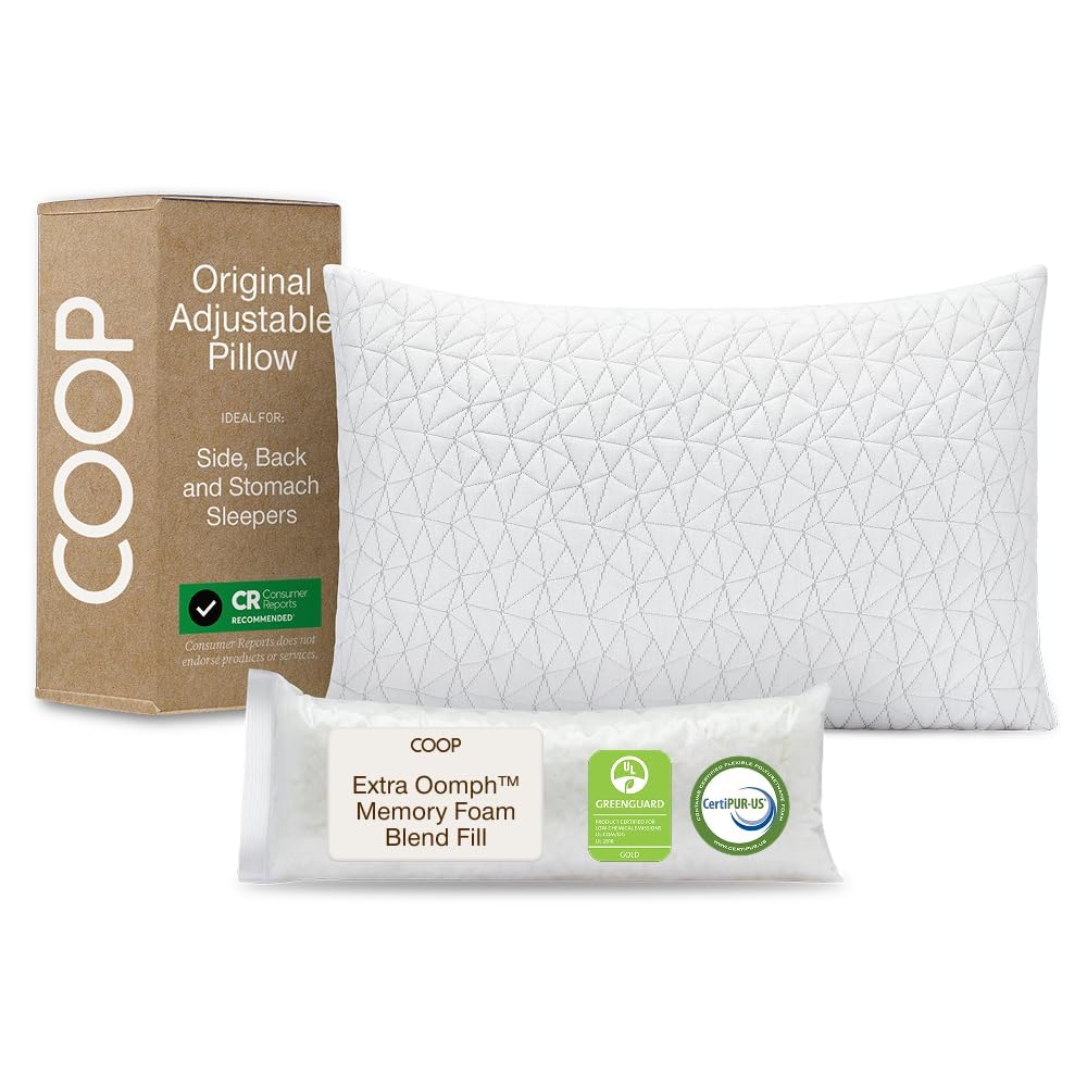 Coop Home Goods 记忆棉可调节枕头(Queen码 软硬可调)