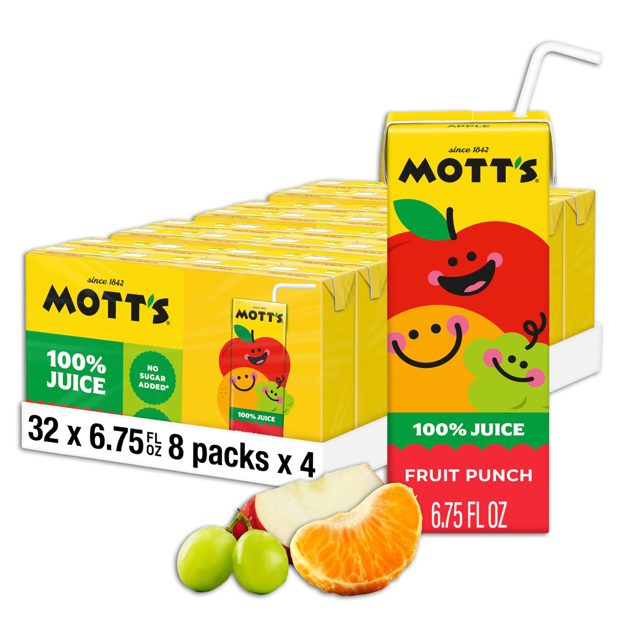 Mott's 100%纯果汁水果潘趣 6.75oz 32盒装