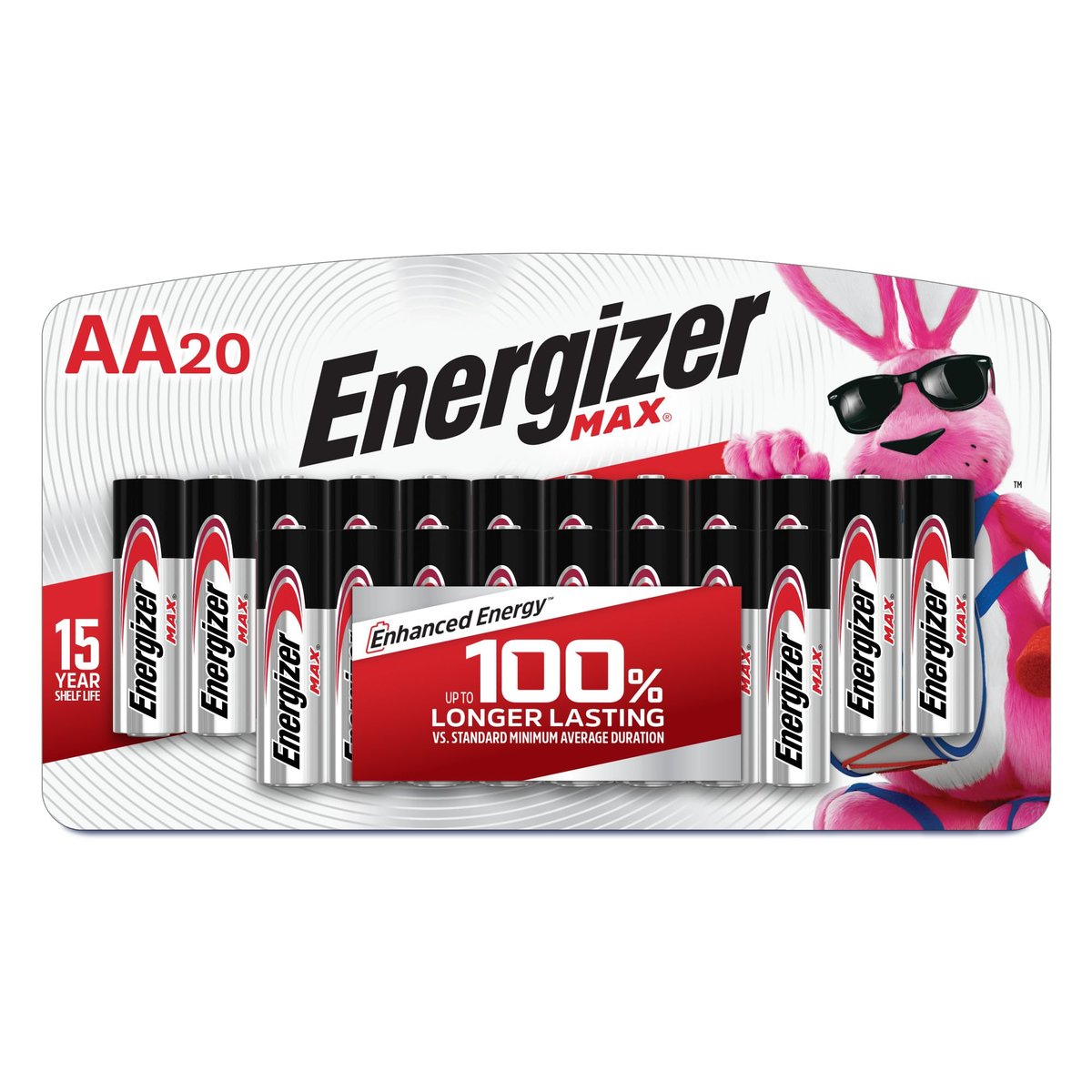 Energizer劲量MAX系列AA五号碱性电池20粒装 持久电力 家用遥控器玩具时钟通用