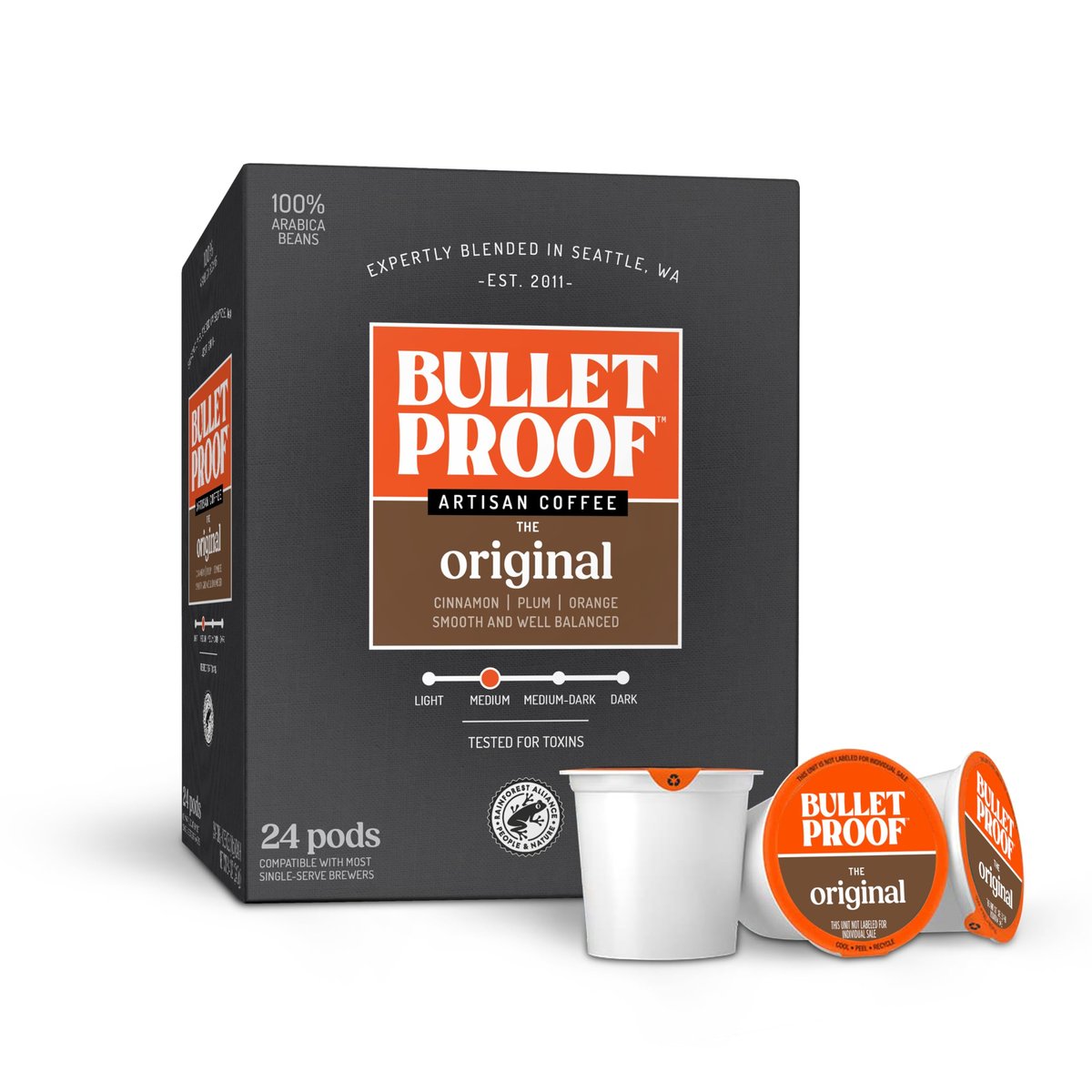 Bulletproof 防弹咖啡 中度烘焙单杯咖啡胶囊 24粒装 低霉菌毒素 家用办公便捷冲泡