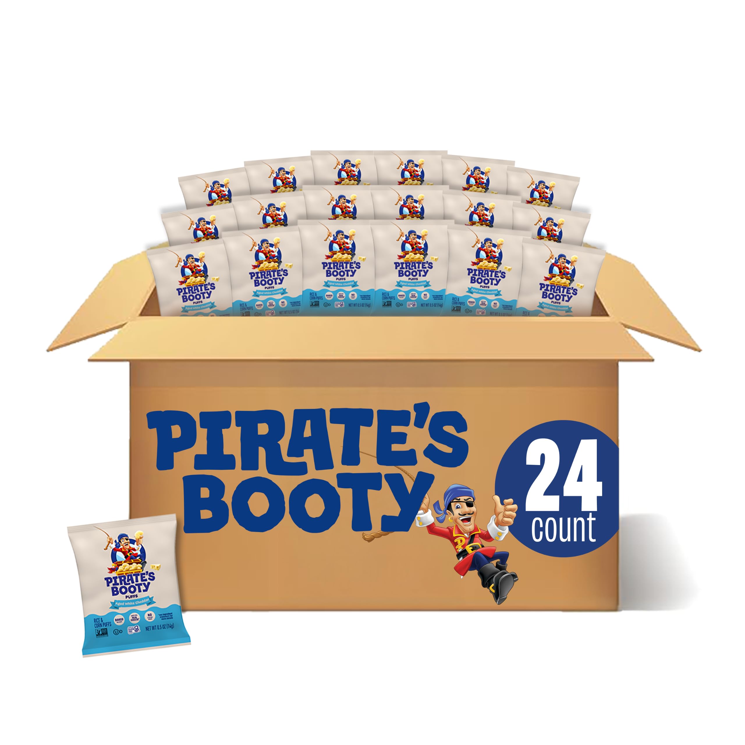 Pirate's Booty 陈年白切达奶酪泡芙 0.5oz小袋24包