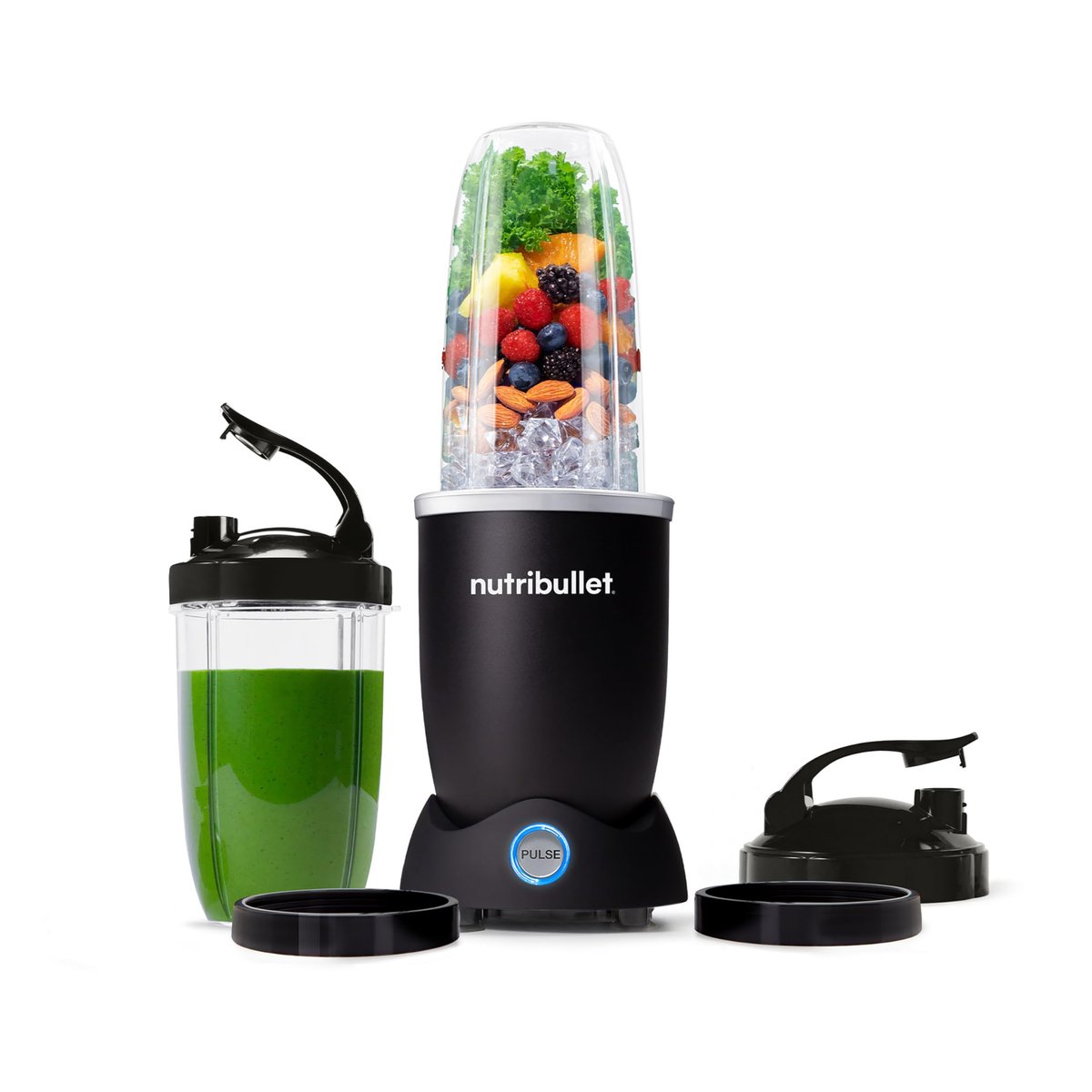 NutriBullet Pro+ 1200W大功率破壁料理机 榨汁机 带Pulse点动功能 随行杯套装 哑光黑