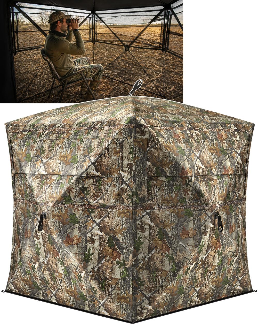 TIDEWE Hunting Ground Blind, See Through, Large - 270° View
