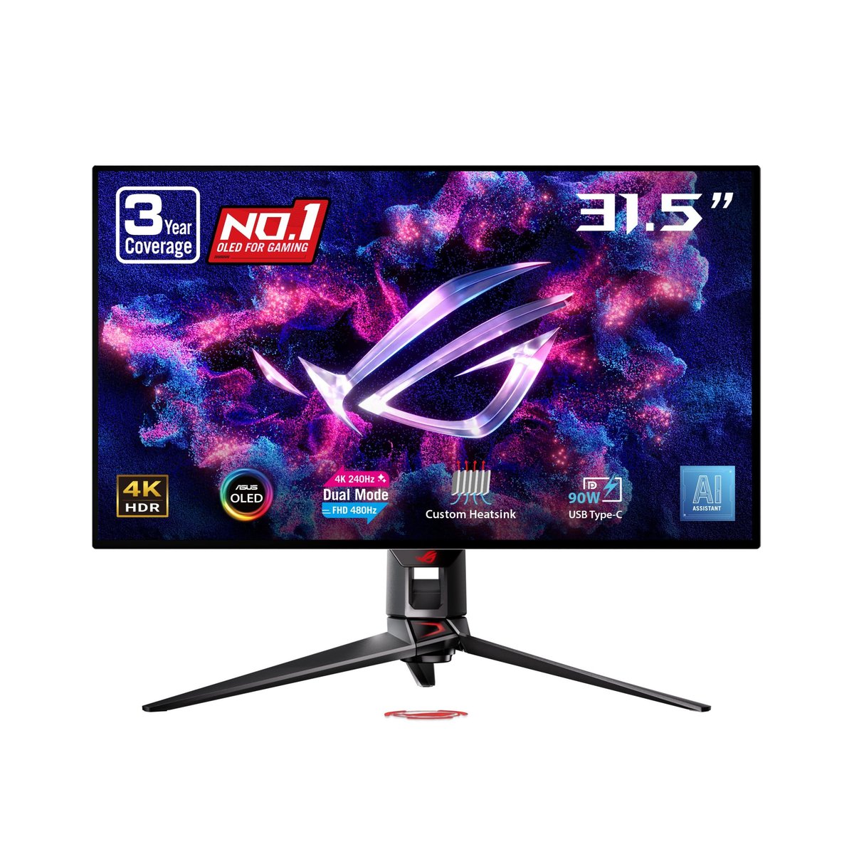 ASUS华硕ROG PG32UCDP 32英寸4K 240Hz OLED电竞显示器 0.03ms响应 双模480Hz