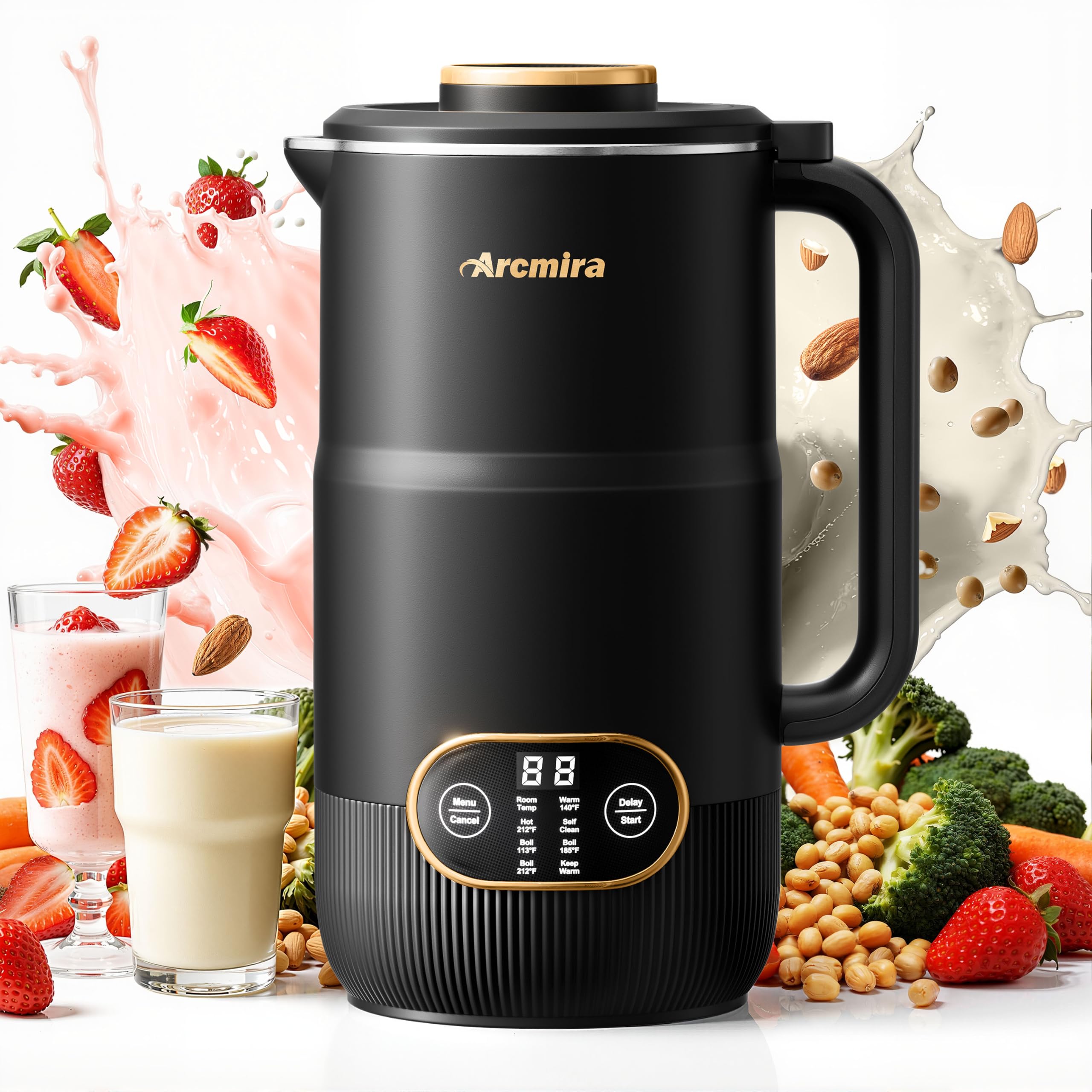 Arcmira 8合1智能豆浆机 35oz大容量 预约保温自清洁