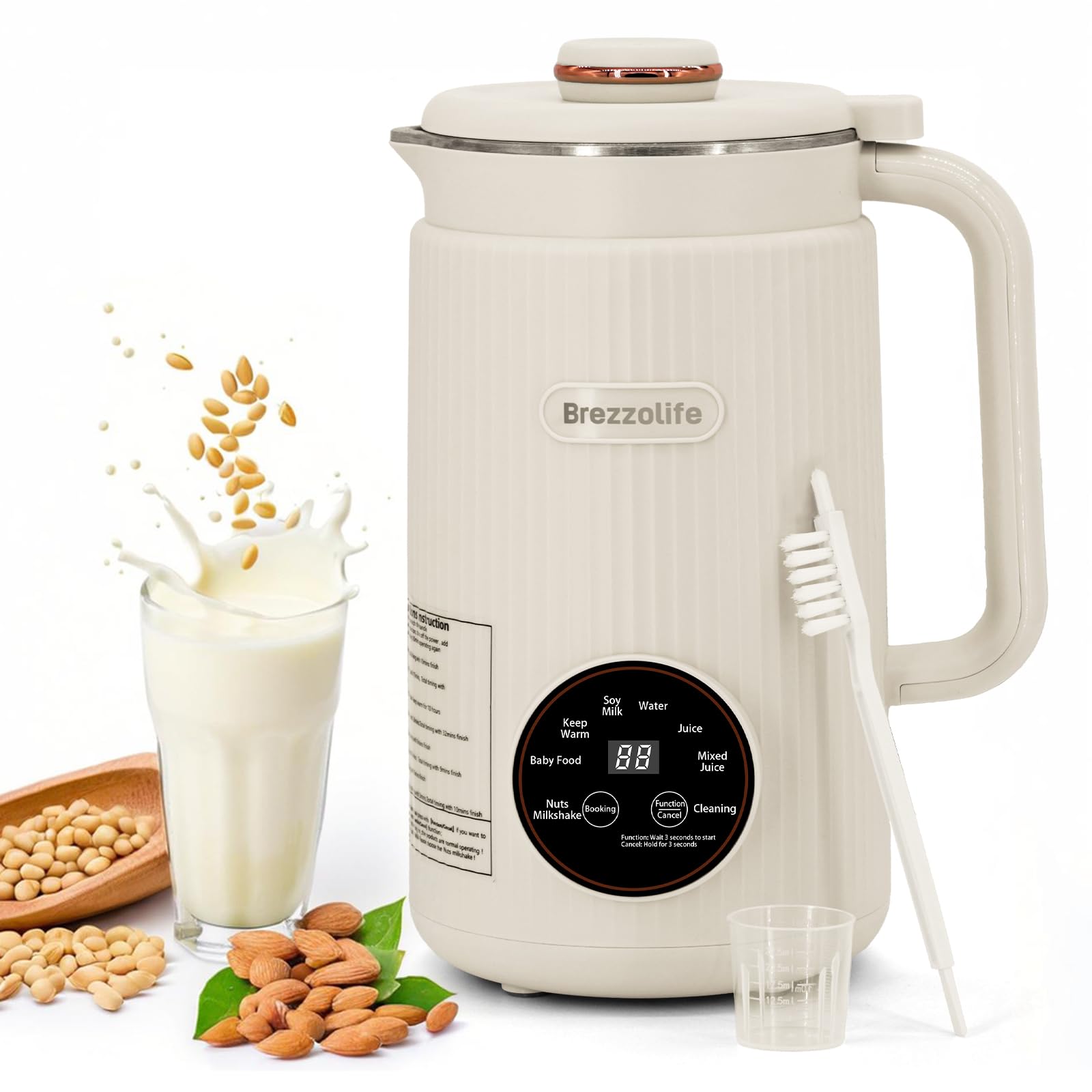 Brezzolife 8合1自动豆浆机 40oz大容量多功能坚果奶机
