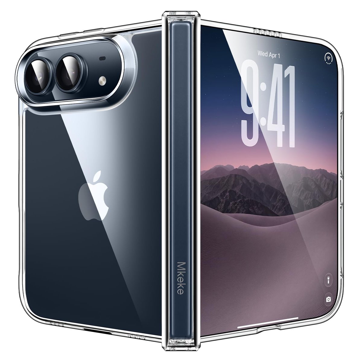 Mkeke iPhone Duo透明保护壳 铰链全防护 军规级防摔 不发黄手机边框壳